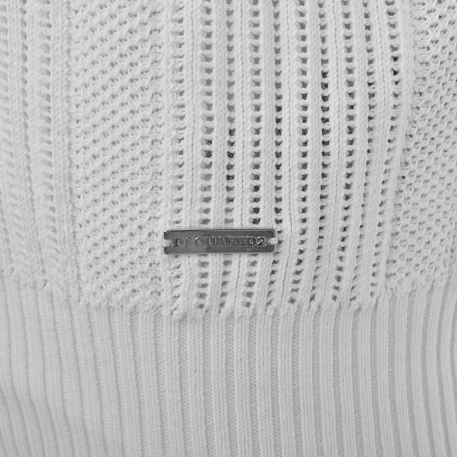 Tシャツ・カットソー Dsquared2 White Polo Shirt With Classic Coll DSQUARED2 open-knit Polo Shirt | White | FARFETCH